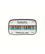 JESUS SAVES Enamel Pin ♡ Christian Religious Button ✩ Promised Land! Hea... - $162.14 MXN