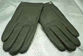 BEAUTIFUL BROWN LEATHER WOMEN WINTER GLOVES RABBIT FUR LINED SIZE 6 - $24.00