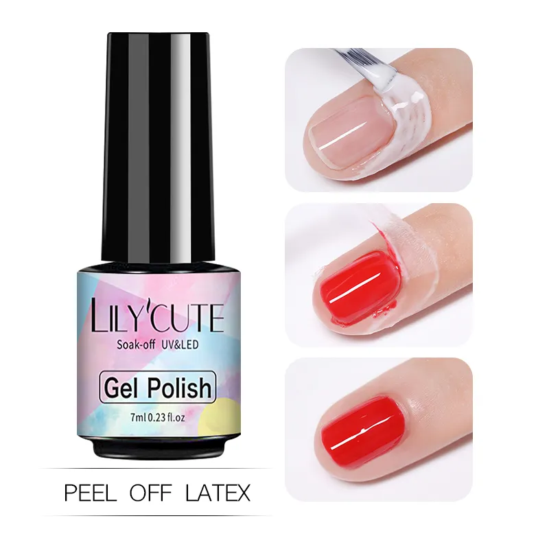 House Home LILYCUTE 7ml/5ml  Peel off Latex Odorless Cold-resistant White Nail A - £19.77 GBP