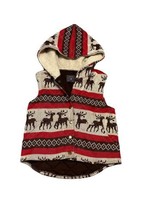 Forever Twenty One Hooded Vest With Deers Tan/brown black Red SMALL Faux... - $9.00