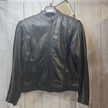 Harley Davidson Black Leather Jacket Womens Motorcycle XS Studded - £178.01 GBP