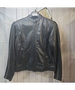 Harley Davidson Black Leather Jacket Womens Motorcycle XS Studded - $305.59 CAD