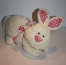 Target Easter Bunny Rabbit 10" Plush Hoppy Go Lucky Ivory Pink Polka Dots Caltoy - $17.42