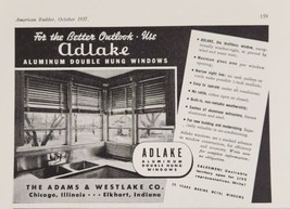 1937 Print Ad Adlake Aluminum Double Hung Windows Adams Westlake Elkhart... - $16.18