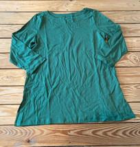 Susan graver NWOT Women’s Supima Cotton 3/4 Sleeve Top Size M Green Di - £12.83 GBP