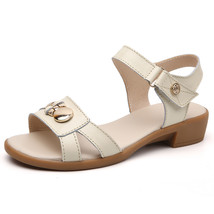 Summer Women Casual Sandal Leather Badge Women&#39;s Sandals Anti skid Shoes for Wom - £23.72 GBP