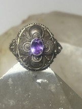 Poison ring size 7.50 boho purple  sterling silver women - £68.50 GBP