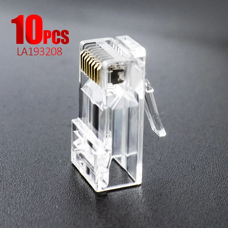 LAOA 100pcs 10pcs Network Cable Crystal Head 8P8C  Penetrating  Plated N... - £31.78 GBP