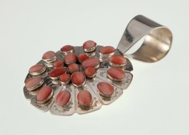 Jay King DTR Sterling Silver Red Coral Pendant 22g - £93.08 GBP