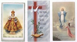 Jesus Ascending &amp; Cross Prayer Cards (3) 1956  1965 1970 - £3.94 GBP