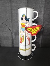 Wonder Woman Stackable Ceramic Mugs, 4 Pack Icup New With Tag - £48.24 GBP
