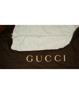 Gucci Brown Nylon Drawstring Storage Dust Bag Gold Logo 25&quot; X 19&quot; White ... - $27.99 CAD
