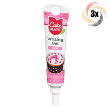 3x Tubes Cake Mate Decorating Writing Gel | Pink | .67oz | Precision Tip - £11.45 GBP