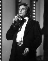 Johnny Cash 11x14 Photo in frock coat on stage mid 1980&#39;s concert - £12.07 GBP