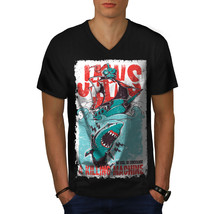 Jaws Killing Machine Shirt Shark Food Men V-Neck T-shirt - £10.20 GBP