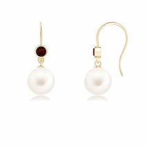 Freshwater Pearl Drop Earrings in 14K Gold (AA, 8MM) - £157.55 GBP