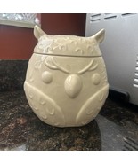Owl Cookie Jar /Ceramic Canister/Container 2012, Ivory, Pre-Owned - $14.95