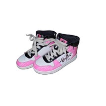 Mattel Barbie High Top Sneakers Pink And Black Lace Up Size 1y - £45.16 GBP