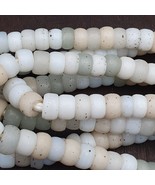 Vintage OLD AFRICAN White GLASS ANTIQUE BEADS 11-11.5MM 100+ beads Strand - $81.09 CAD