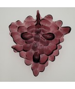 Vintage Vidrios De Levante Spain Amethyst Purple Large Glass Leaf Bowl D... - $27.06 CAD