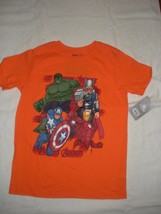 Disney Store Marvel&#39;s Orange Avengers Power Up Orange Tee Boys Med 7/8 N... - £8.75 GBP