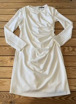 Zara Women’s Ruched long Sleeve Dress size XL White S7x1 - $23.66