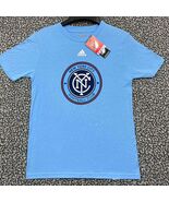 New York City FC Shirt Youth Medium 10-12 Adidas MLS Short Sleeve Cotton... - $345.09 MXN