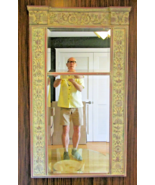 Antique French Trumeau Large Wall Mirror Pale Green Painted with Red Trim - €1.111,69 EUR