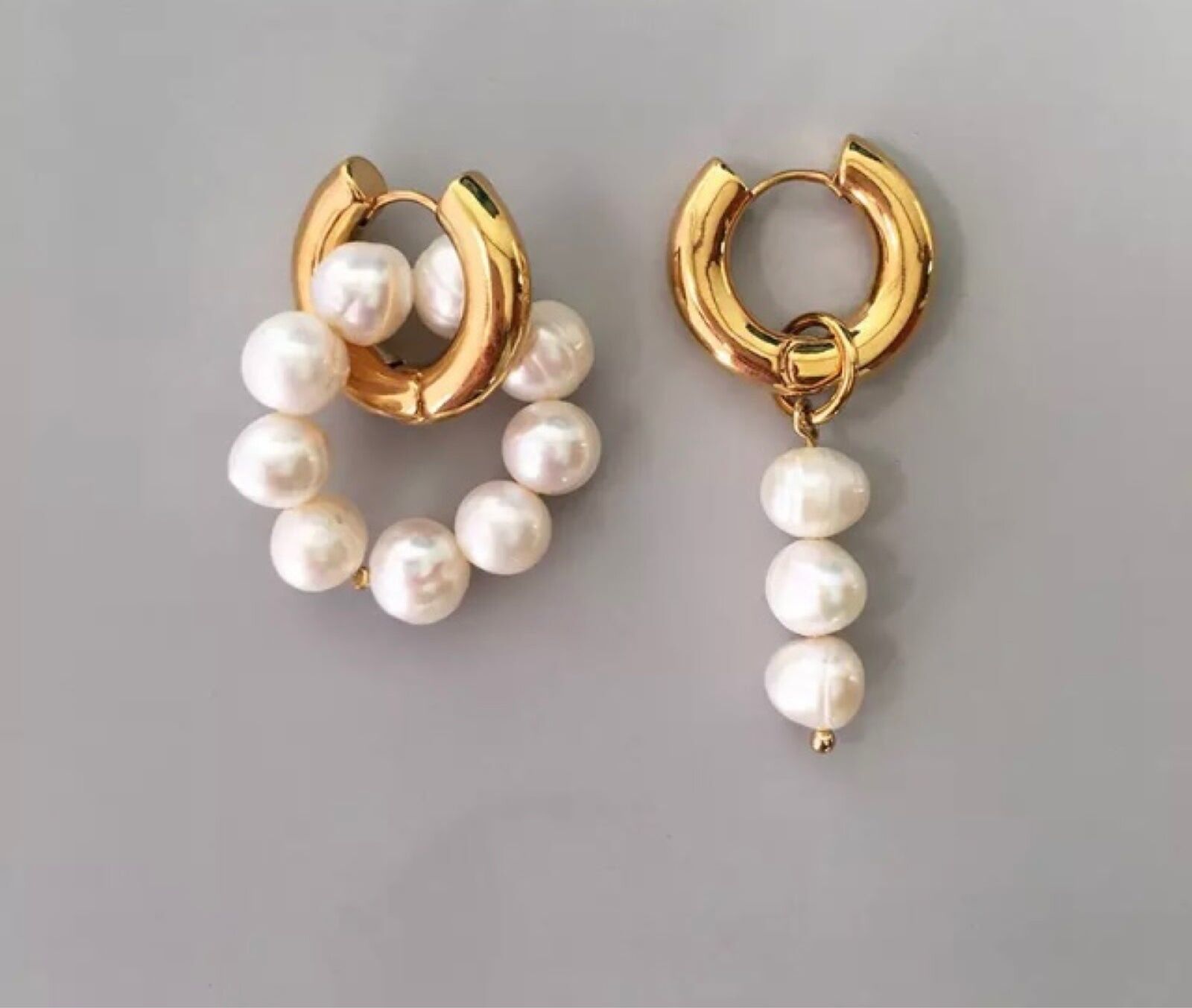 Punk Metal Stainless Golden Round Earclip Earrings For Women Fashion Vintage sty - £9.90 GBP