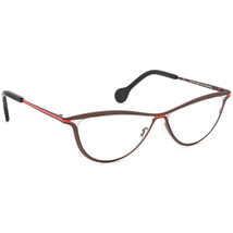 Theo Eyeglasses Theo String 376 Brown &amp; Red Semi Cat Eye Metal Frame 54[]20 140 - £259.52 GBP