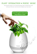 TOKQI Smart Wireless LED Bluetooth Speaker Music Plant Flower Touch Sensing Pot! - £28.08 GBP