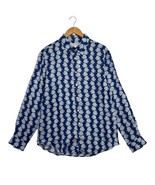 New Pink House Mustique Shirt Mens Large Blue Fish Airforce Linen Beach ... - $98.99