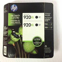 HP 920XL Black Ink Twin Pack CN701BN - 2 x CD975AN Genuine Sealed Retail... - £62.97 GBP