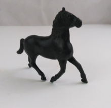 Vintage Plastic Black Stallion Horse 3.5&quot; x 4.5&quot; Toy Figure - £6.19 GBP