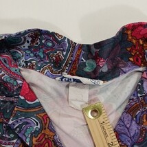Vintage Floral Blouse Top Notch Long Sleeve Collared Shirt Women’s Chest 59" image 5