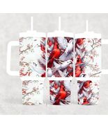 40oz Cardinal Dove Bird theme  Stanley style Tumbler with sliding lid an... - $39.60