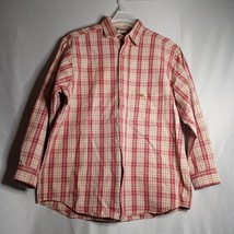 Carhartt Men&#39;s Red Plaid Button-Down Long Sleeve  Shirt Size 52 Chest - £17.75 GBP