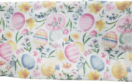 Peva Vinyl Flannel Back Tablecloth, 52&quot;x52&quot; Square, EASTER EGGS &amp; FLOWER... - $14.84