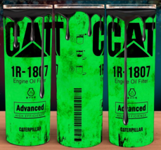 Cat Caterpillar 1R-1807 Engine Oil Filter Distressed Green Cup Mug Tumbler 20oz - £16.02 GBP