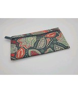 Vera Bradley Nomadic Floral Grey Canvas Makeup Cosmetic Pencil Bag Zippe... - $9.49