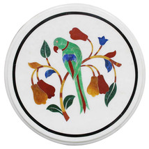 12&quot; Marble Round Mosaic Coffee Top Table Eid Special Mosaic Inlay Outdoo... - $301.32