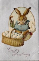 Easter Anthropomorphic Grandma Rabbit Eggs 1907 to Detour Maryland Postcard X4 - £11.76 GBP