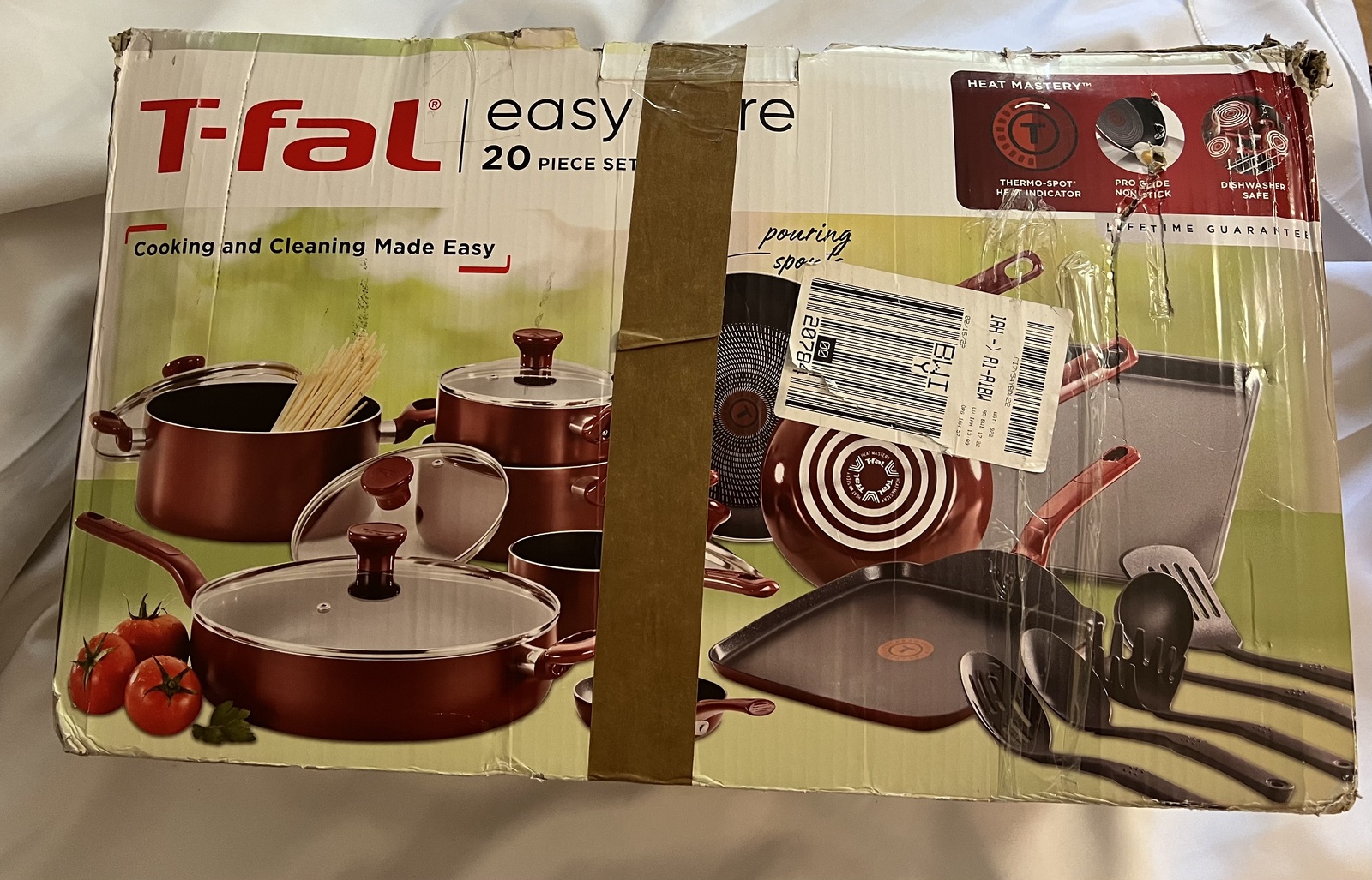 T-Fal Easy Care 20-Piece Nonstick Cookware Set, Thermospot -  Red  - $149.95