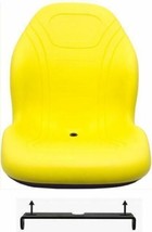 John Deere Yellow Seat w/bracket, Armrests, and Switch Replaces AM879503 - $279.99