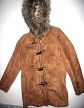 Pre-owned LANDS&#39; END Women&#39;s Light Brown Jacket Size Small 6 to 8 Toggle... - $44.55