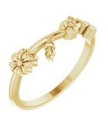Genuine 14K Yellow Gold Women's Floral Minimalist Stackable Ring Size 7 - $458.40