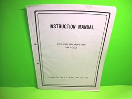 Telcom Electronic Mfg RGB Color Video Monitor Service Manual MK 1 002 - £15.65 GBP