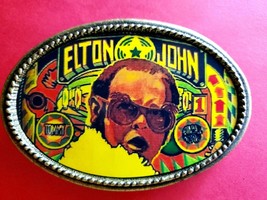 ELTON JOHN Rock Group  Epoxy PHOTO MUSIC BELT BUCKLE NEW! - $22.96 CAD