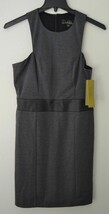 Nicole Miller Womens Lexi Ponte w/ Vegan Leather Dress Charcoal Choose Size - $24.63