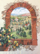 VINTAGE NEEDLECRAFT EMBROIDERY "WINDOW IN ITALY" 14 WIDE 16 LONG - £56.43 GBP